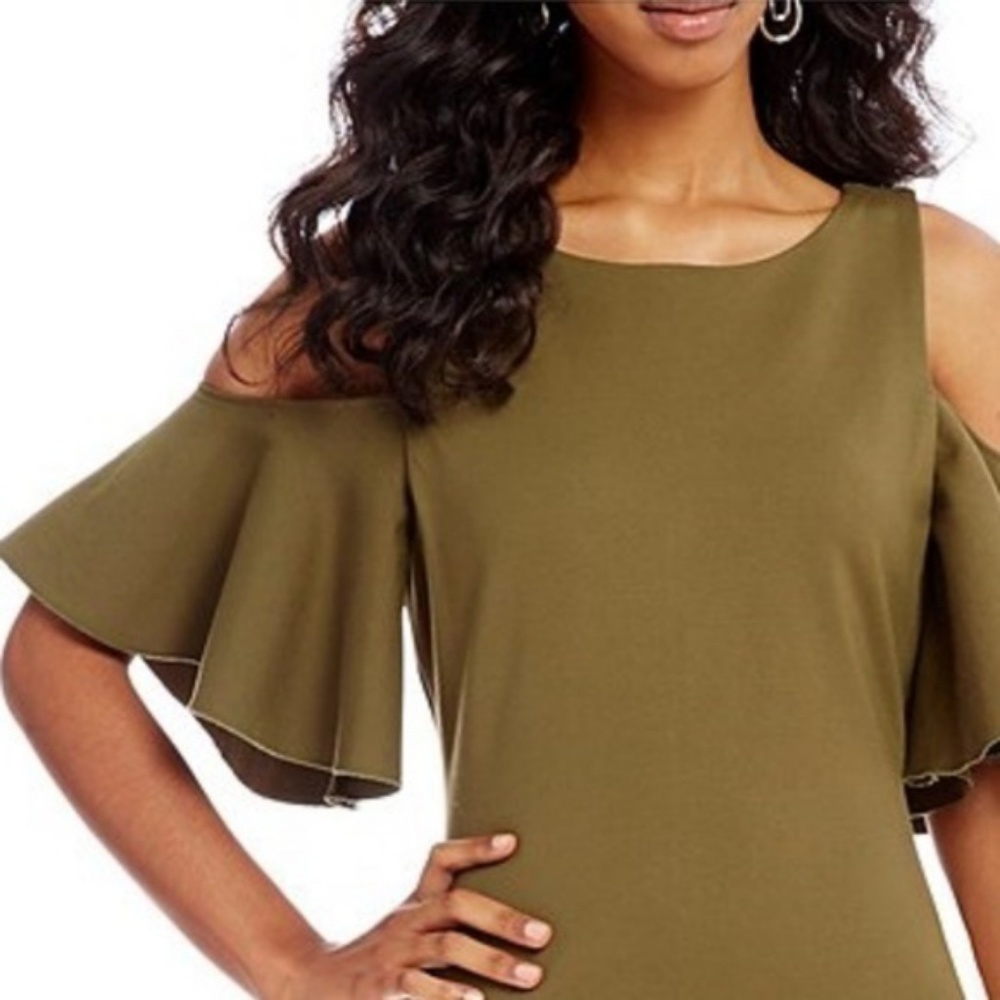 GIANNI BINI FLUTTER SLEEVE MINI DRESS